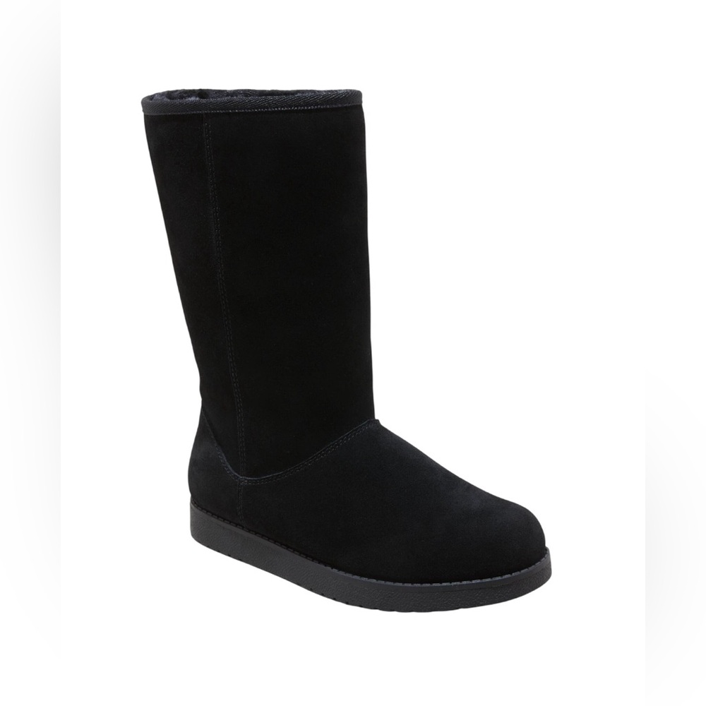 Women's Universal Thread Sarah Suede Shearling Winter Boots Black Size 7